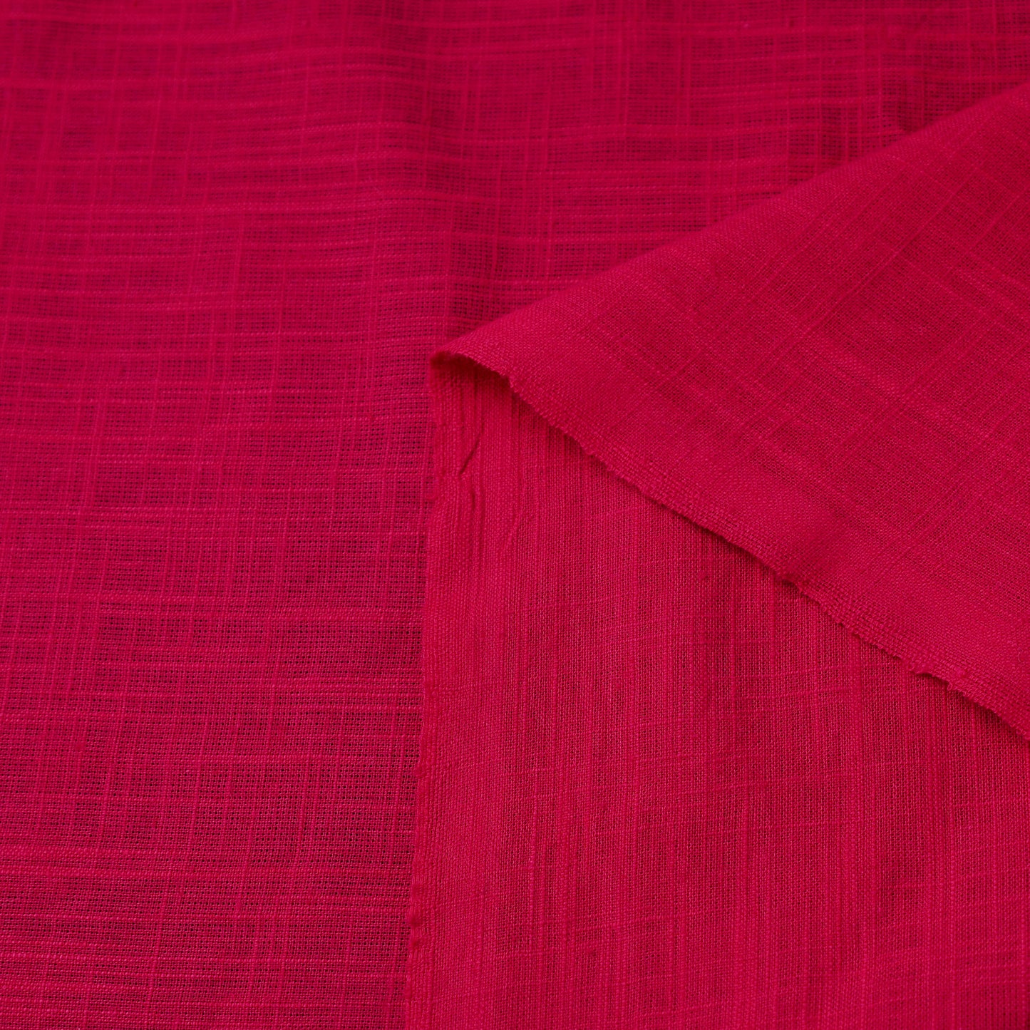 Pink Prewashed Slub Cotton Plain Fabric