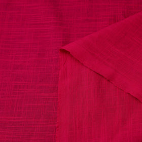 Pink Prewashed Slub Cotton Plain Fabric