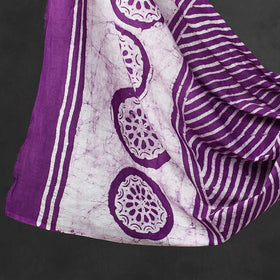 Purple - 3pc Kutch Batik Printed Cotton Suit Material Set 06