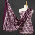 Purple - 3pc Cotton Kutch Batik Print Dress Material 09