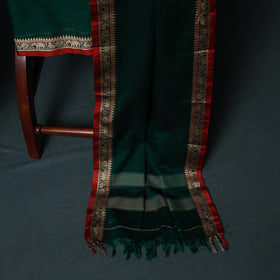 Dharwad Cotton 3pc Unstitched Dress Material Suit Set with Woven Border 12