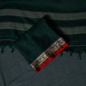 Dharwad Cotton 3pc Unstitched Dress Material Suit Set with Woven Border 12