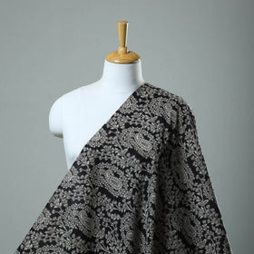Buy Black Cotton Kalamkari Print Fabric