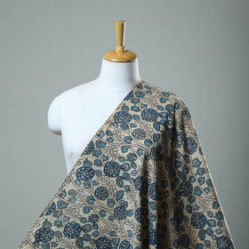  Beige Cotton Kalamkari Print Fabric