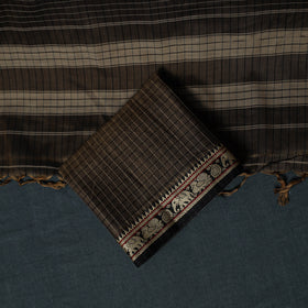 Dharwad Checks Cotton 3pc Unstitched Dress Material Suit Set with Woven Border 16