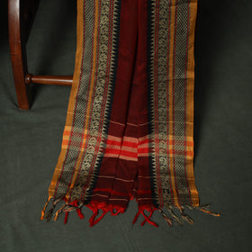 Red - Dharwad Woven Mercerised Cotton 3pc Unstitched Dress Material Suit Set 40