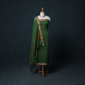 Dharwad Checks Cotton 3pc Unstitched Dress Material Suit Set with Woven Border 20