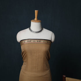 Dharwad Checks Cotton 3pc Unstitched Dress Material Suit Set with Woven Border 22