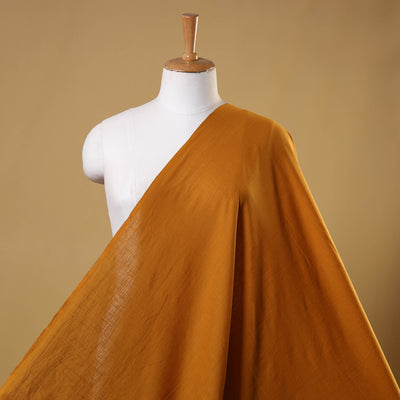 Yellow Prewashed Slub Cotton Plain Fabric