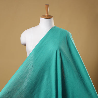 Green Prewashed Slub Cotton Plain Fabric
