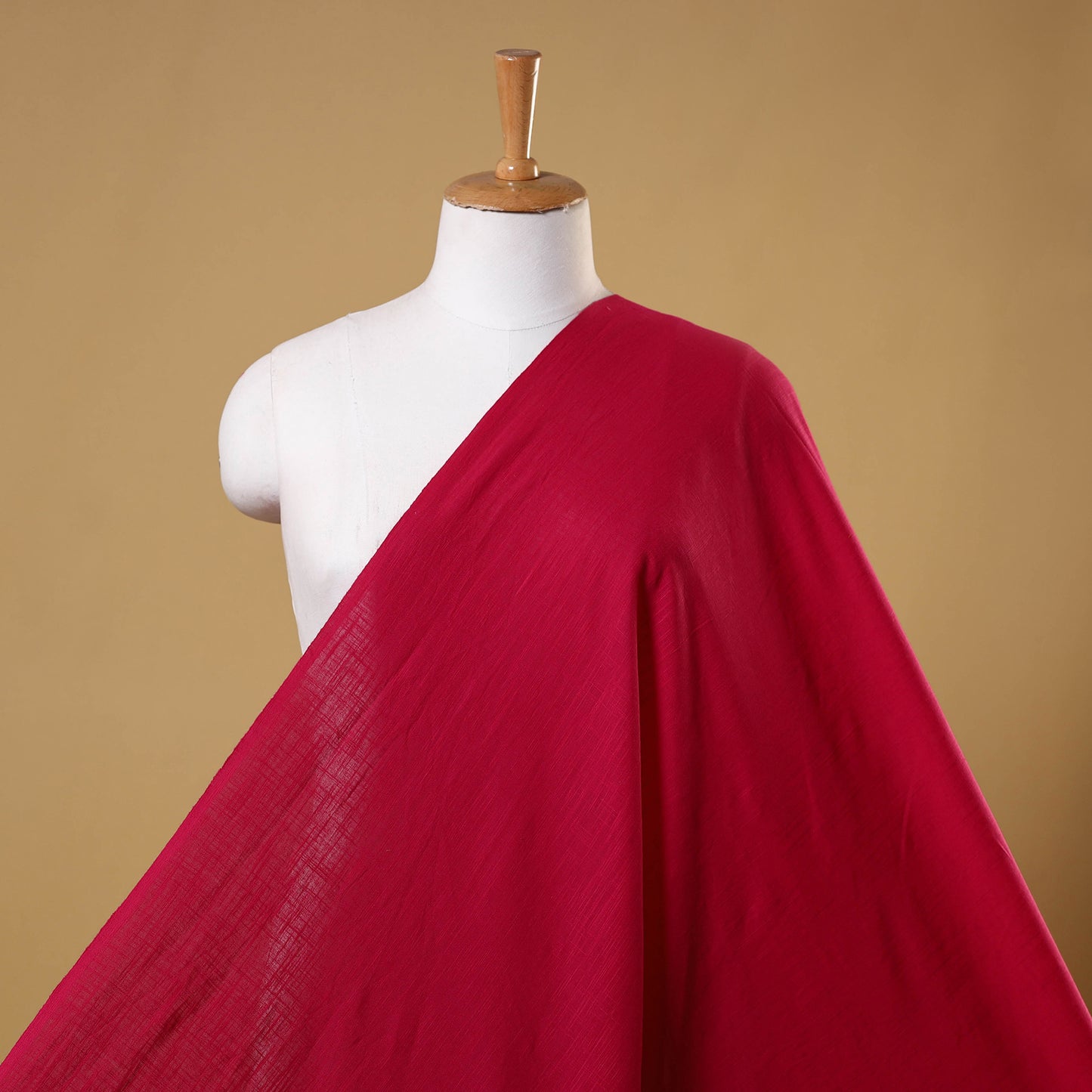 Pink Prewashed Slub Cotton Plain Fabric