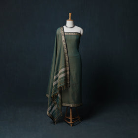 Dharwad Checks Cotton 3pc Unstitched Dress Material Suit Set with Woven Border 25