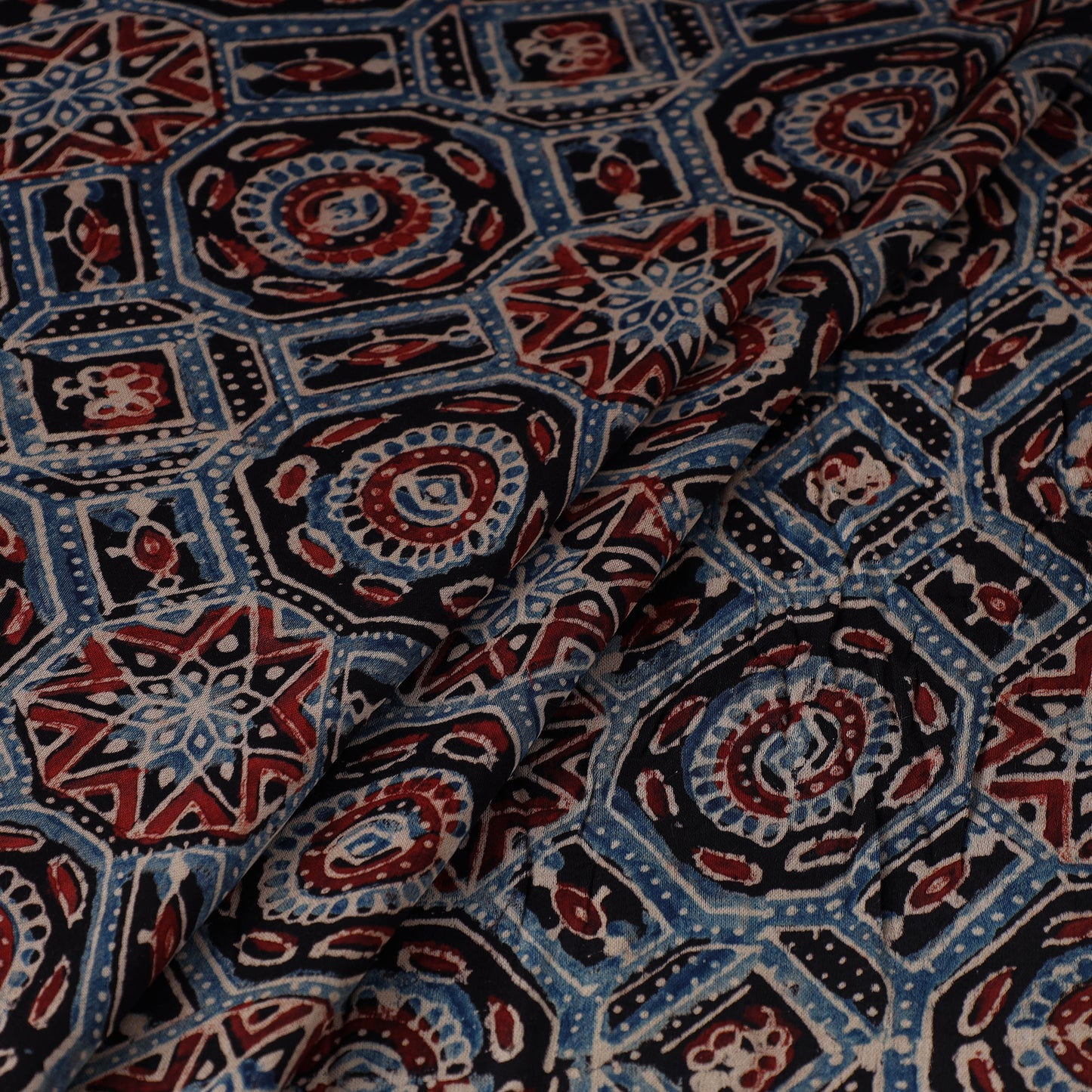 Multicolor - natural dyed hand modal silk fabric 06