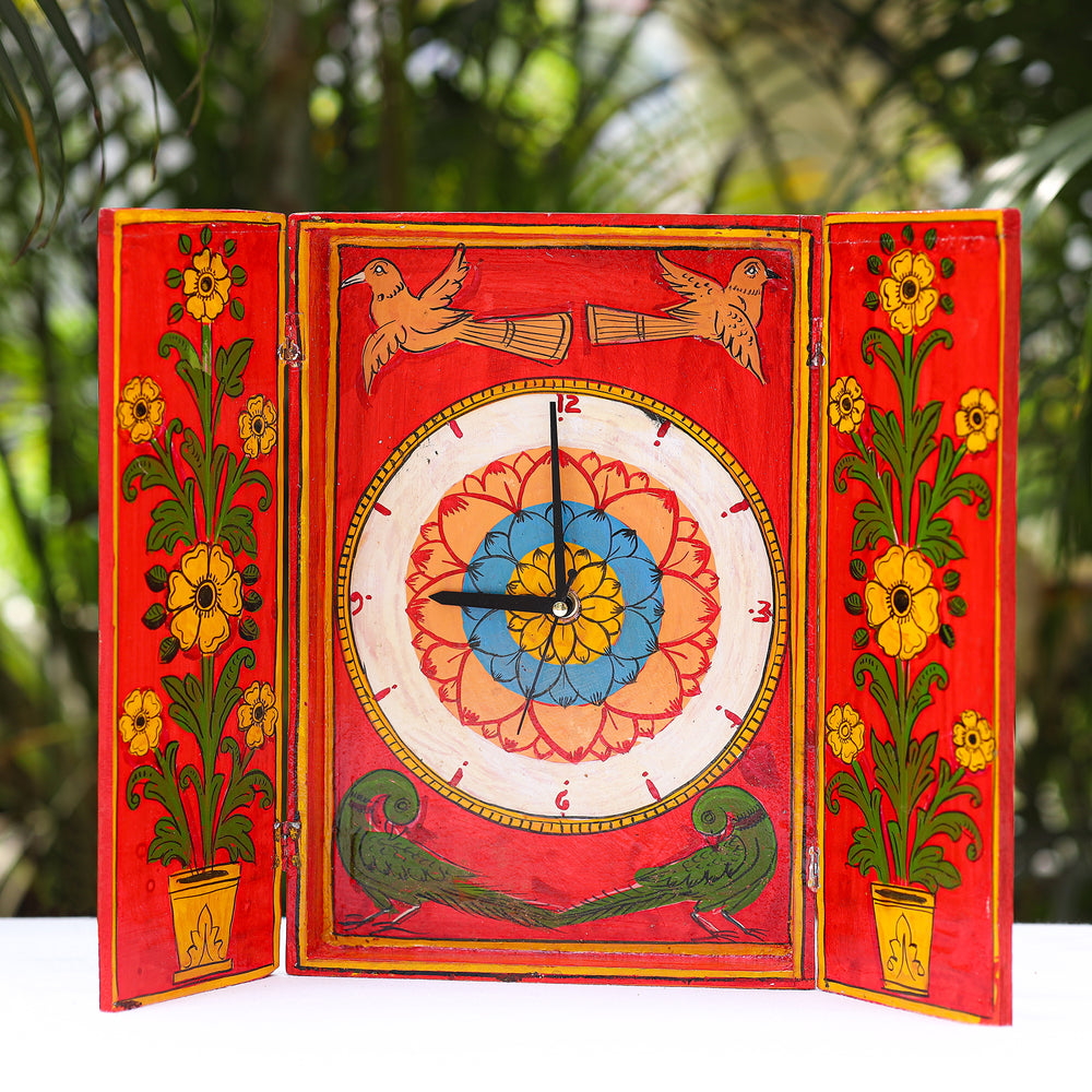 handpainted wooden wall clock