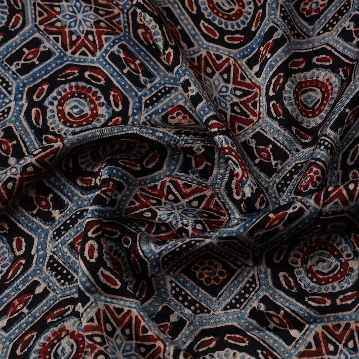 Multicolor - natural dyed hand modal silk fabric 06