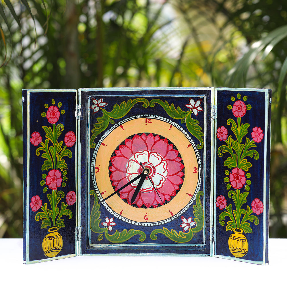 handpainted wooden wall clock