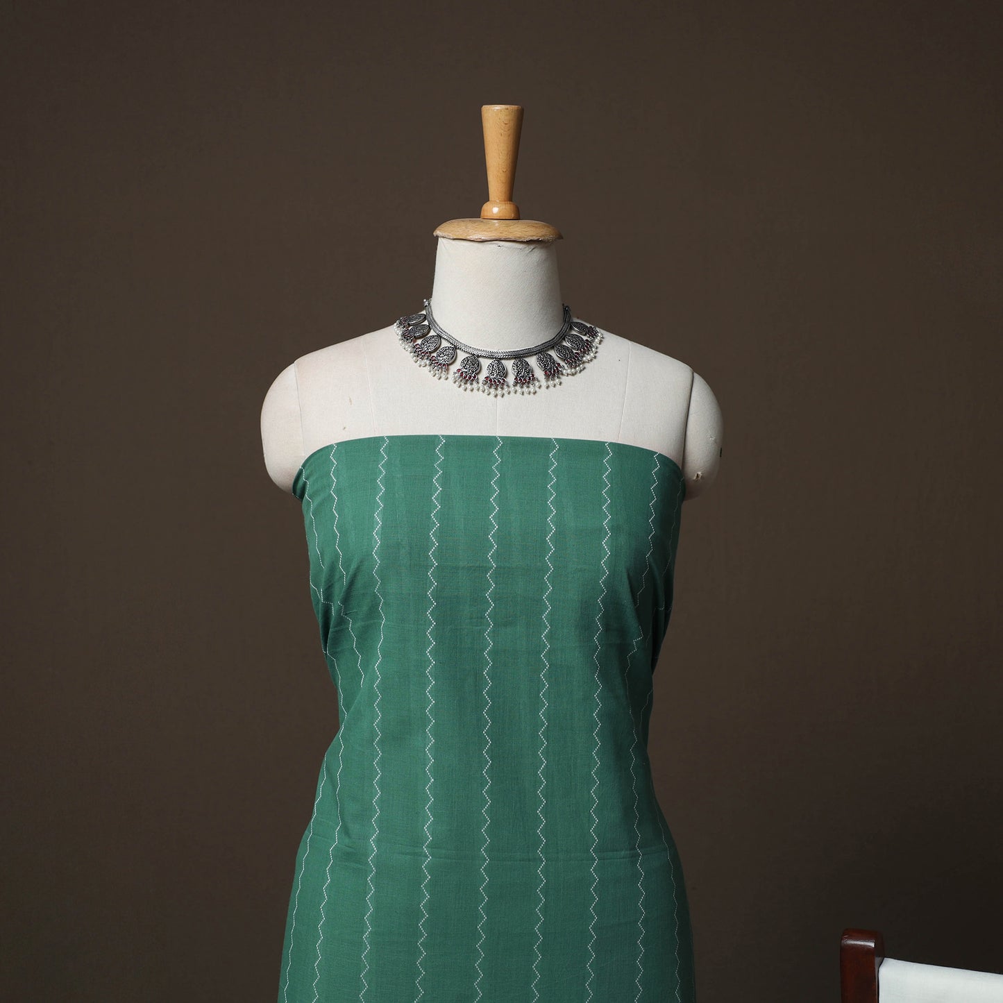 Jacquard Woven Pure Cotton 3pc Unstitched Dress Material Suit Set 105