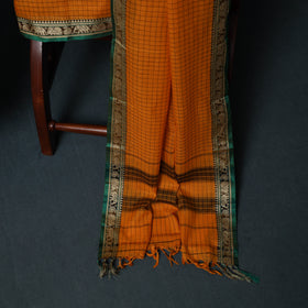 Dharwad Checks Cotton 3pc Unstitched Dress Material Suit Set with Woven Border 27