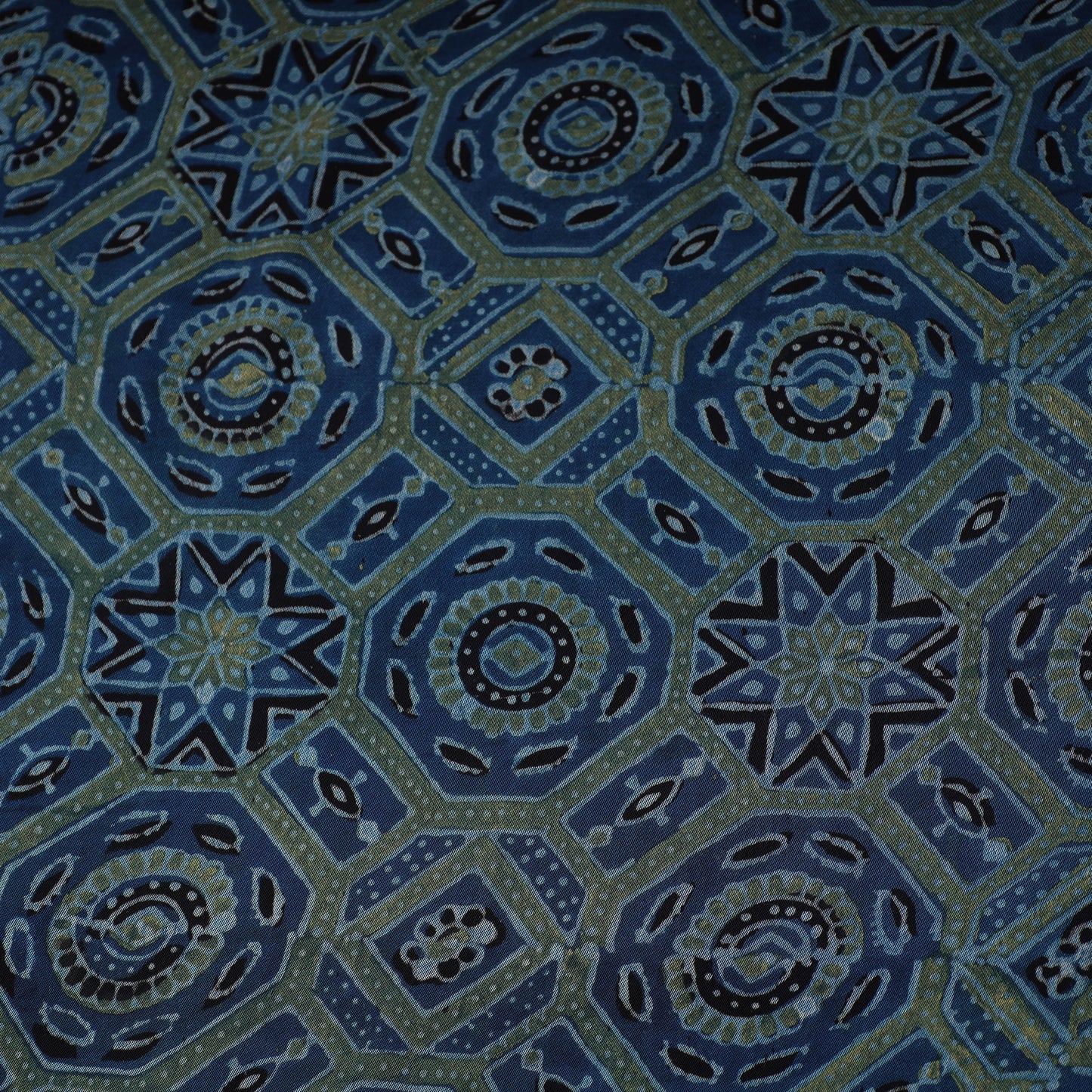 Blue - natural dyed hand modal silk fabric 10 - handcrafted