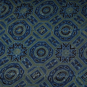 Blue - natural dyed hand modal silk fabric 10 - handcrafted