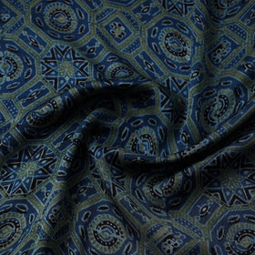 Blue - natural dyed hand modal silk fabric 10 - handcrafted