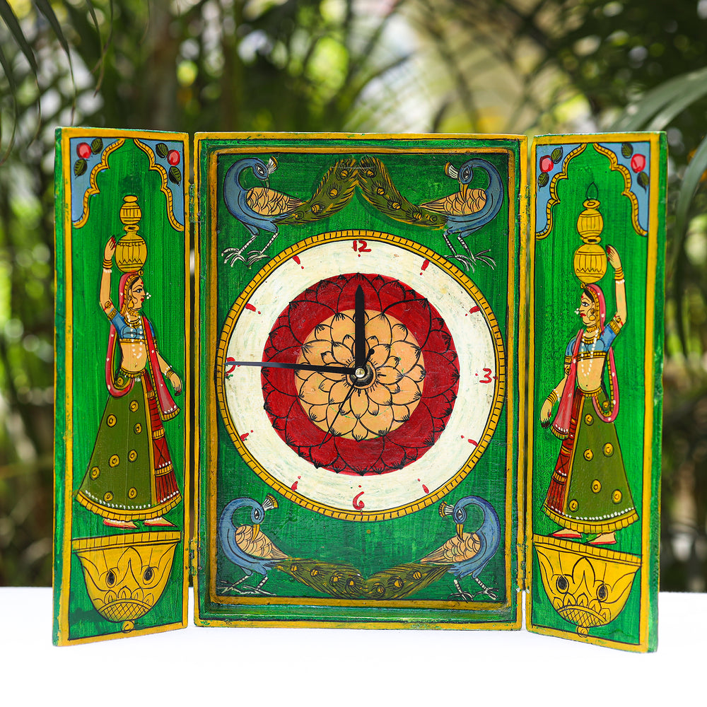 handpainted wooden wall clock