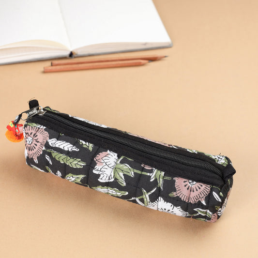 Handcrafted Quilted Sanganeri Multipurpose Pencil Pouch