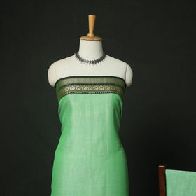 Green - Dharwad Woven Mercerised Cotton 3pc Unstitched Dress Material Suit Set 52
