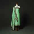 Green - Dharwad Woven Mercerised Cotton 3pc Unstitched Dress Material Suit Set 52