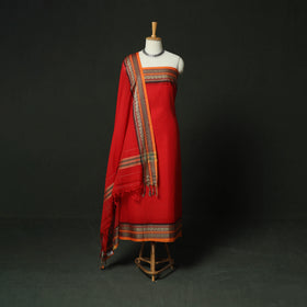 Dharwad Woven Mercerised Cotton 3pc Unstitched Dress Material Suit Set 53