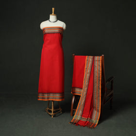Dharwad Woven Mercerised Cotton 3pc Unstitched Dress Material Suit Set 53