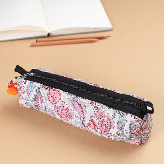 Handcrafted Quilted Sanganeri Multipurpose Pencil Pouch