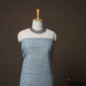 Blue - Jacquard Woven Pure Cotton 3pc Unstitched Dress Material Suit Set 110