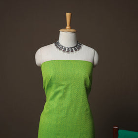 Green - Jacquard Woven Pure Cotton 3pc Unstitched Dress Material Suit Set 111