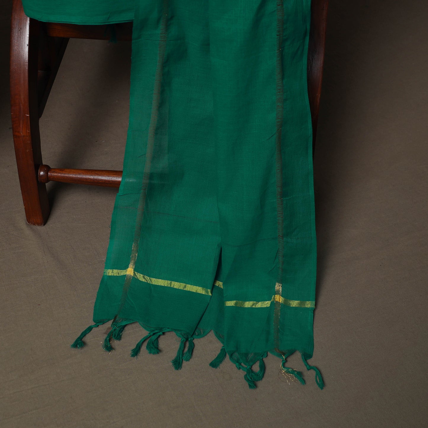 Green - Jacquard Woven Pure Cotton 3pc Unstitched Dress Material Suit Set 111