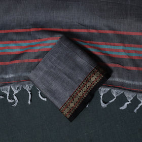 Dharwad Cotton 3pc Unstitched Dress Material Suit Set with Woven Border 34