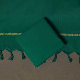 Green - Jacquard Woven Pure Cotton 3pc Unstitched Dress Material Suit Set 111