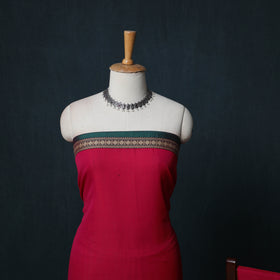 Dharwad Cotton 3pc Unstitched Dress Material Suit Set with Woven Border 35