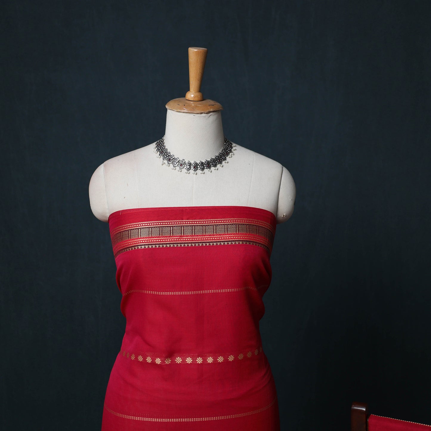 Dharwad Woven Cotton 3pc Unstitched Dress Material Suit Set with Border 36