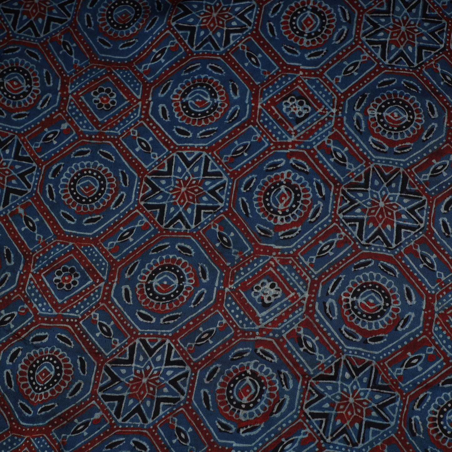 Blue - natural dyed hand modal silk fabric 24 - handcrafted