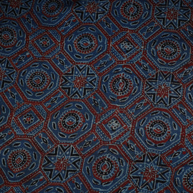 Blue - natural dyed hand modal silk fabric 24 - handcrafted