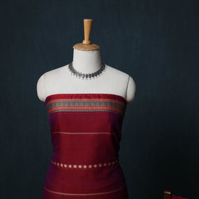 Dharwad Woven Cotton 3pc Unstitched Dress Material Suit Set with Border 37