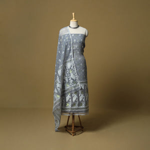 Handloom Phulia Jamdani Silk Cotton 2pc Unstitched Dress Material 12