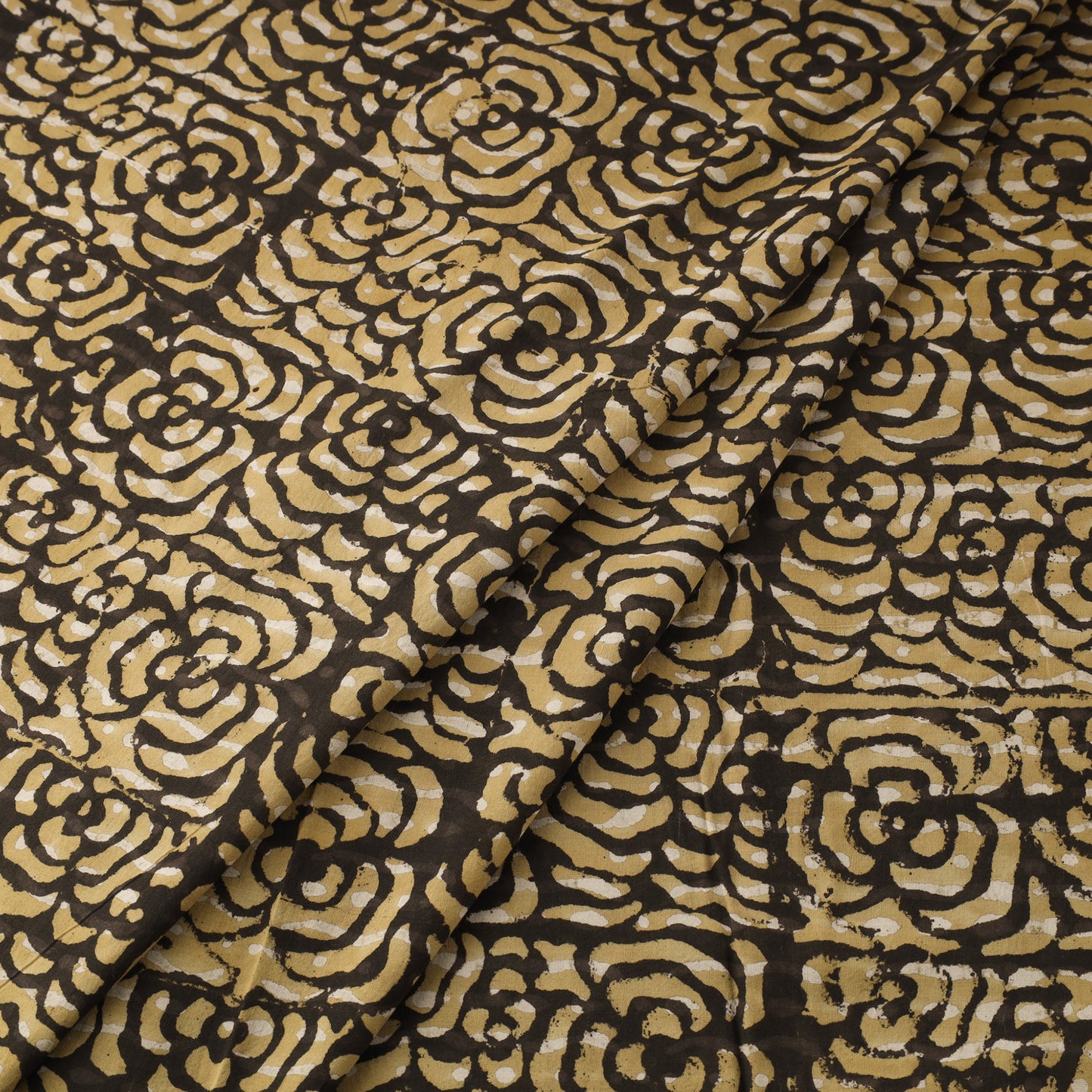 Brown Natural Dyed Cotton Bindaas Block Print Fabric