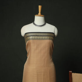Beige - Dharwad Woven Mercerised Cotton 3pc Unstitched Dress Material Suit Set 59