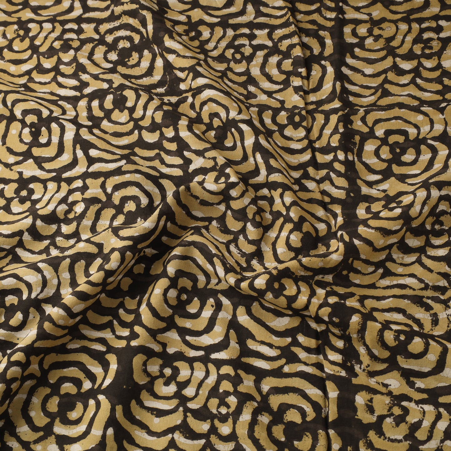 Brown Natural Dyed Cotton Bindaas Block Print Fabric