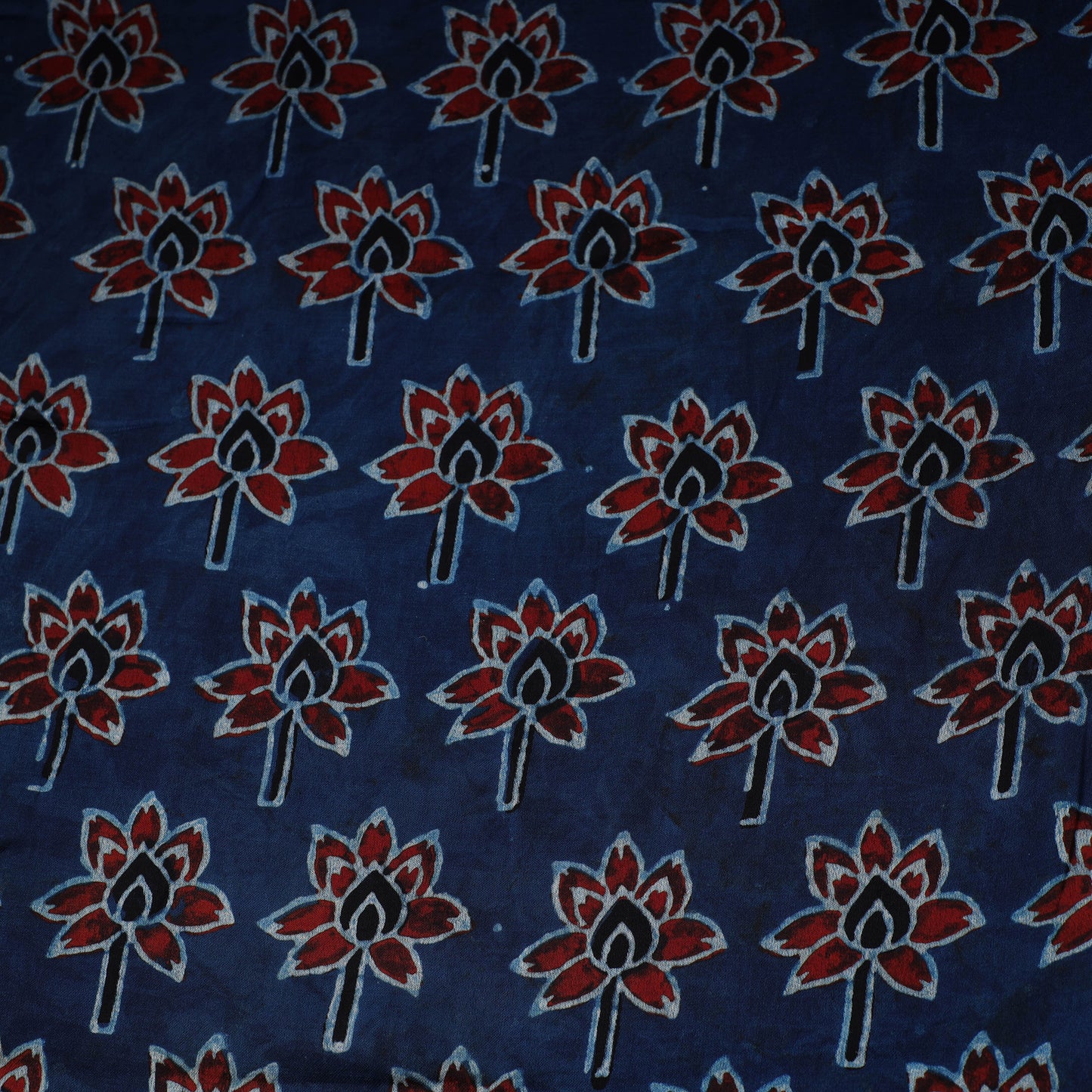 Blue - natural dyed hand modal silk fabric 26 - handcrafted