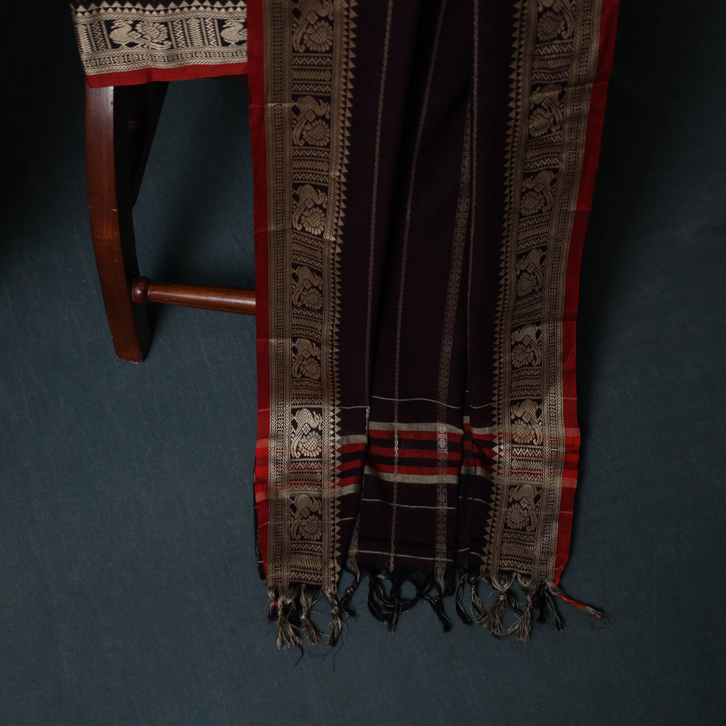 Dharwad Woven Cotton 3pc Unstitched Dress Material Suit Set with Border 39