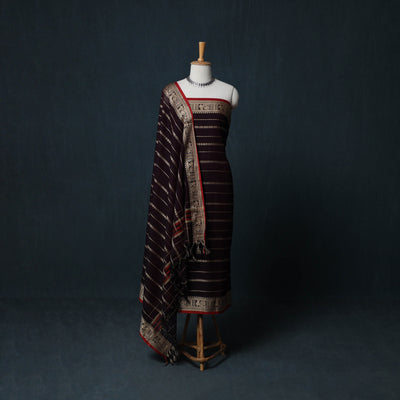 Dharwad Woven Cotton 3pc Unstitched Dress Material Suit Set with Border 39