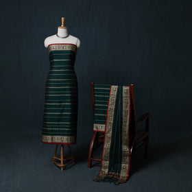 Dharwad Woven Cotton 3pc Unstitched Dress Material Suit Set with Border 40